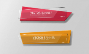 وکتور تکست باکس خطی زرد و قرمز با طرح ذوذنقه